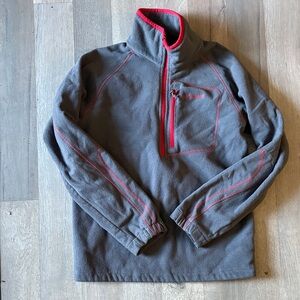 Columbia Gray and Red Quarter-Zip Fleece